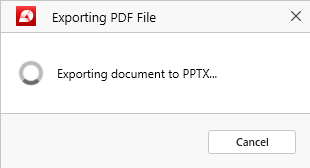 MobiPDF: PDF to PPTX export in progress